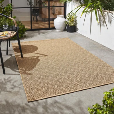 Dunelm Chevron Weave Indoor Outdoor Rug Natural