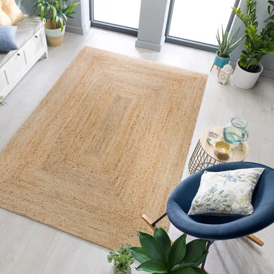 Dunelm Jute Design Woven Rug Brown
