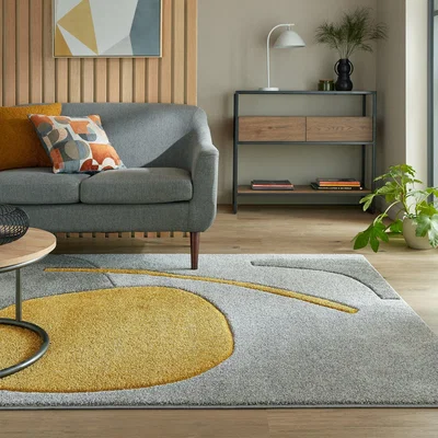 Dunelm Elements Collage Rug Elements Collage Ochre