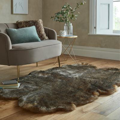 Dunelm Copenhagen Quad Faux Fur Rug Copenhagen Brown