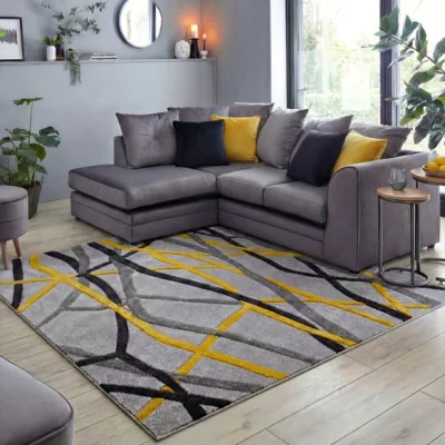 Dunelm Mirage Reeds Abstract Wave Square Rug