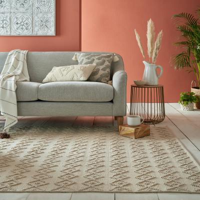 Dunelm Willa Hand Woven Rug Cream
