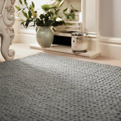 Dunelm Fusion Textured Wool Rug Dove (Grey)