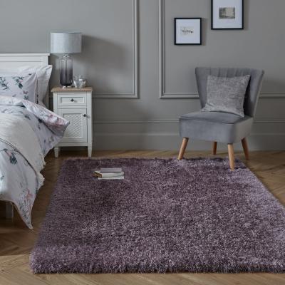 Dunelm Riviera Sparkle Shaggy Rug Riviera Mauve