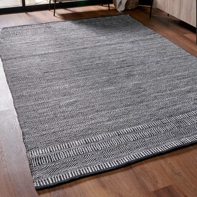 Dunelm Inca Rectangular Rug Black