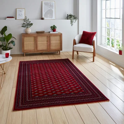 Dunelm Dubai Vintage Rug Red