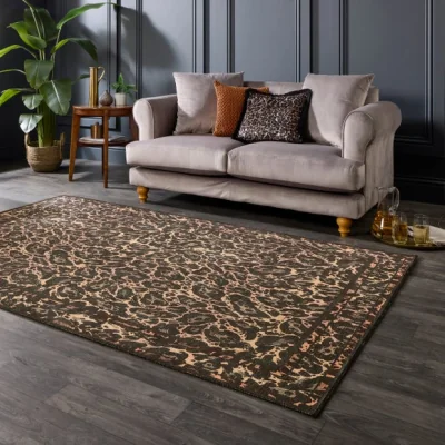 Dunelm Laurence Llewelyn-Bowen Leopard Black Rug