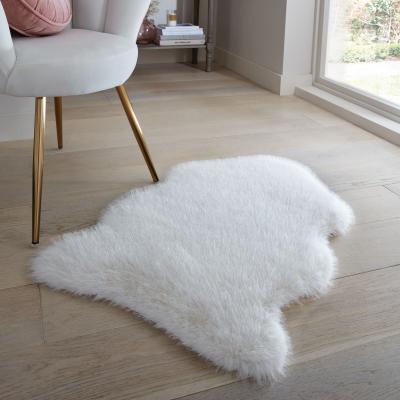 Dunelm Whistler Faux Fur Single Pelt Rug Ivory