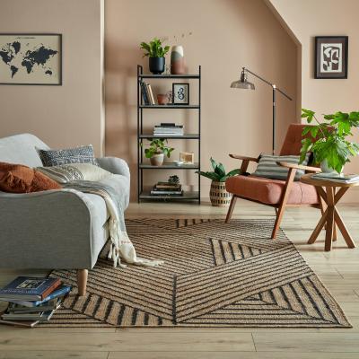 Dunelm Reed Jute Rug Brown and Black