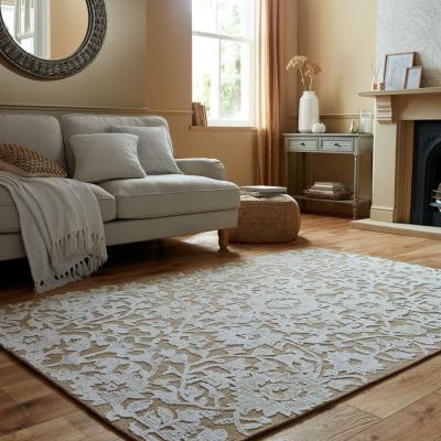 Dunelm Churchgate Bradmore Floral Wool Rug Natural