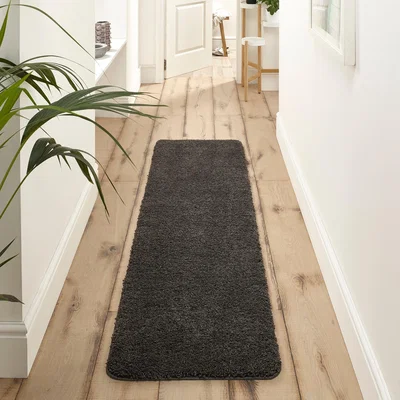 Dunelm Marvel Shaggy Runner Black