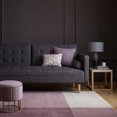 Dunelm Akari Wool Rug Purple and Grey