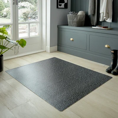Dunelm Dotty Vinyl Mat Black and white