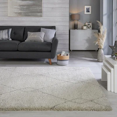 Dunelm Accra Berber Rug Accra Grey and White