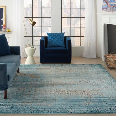 Dunelm Karma 1 Rug Blue
