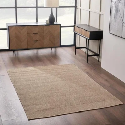 Dunelm Pacific Lifestyle Natural Border Design Rectangle Indoor Outdoor Rug