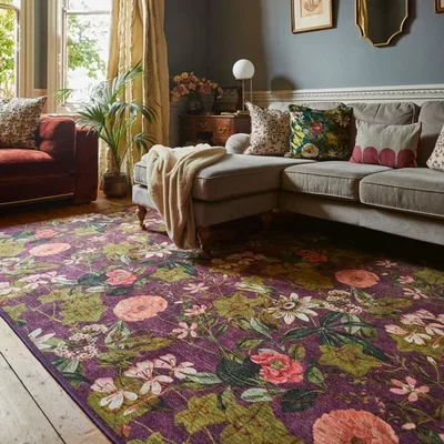 Dunelm Clarke and Clarke Passiflora Washable Rug