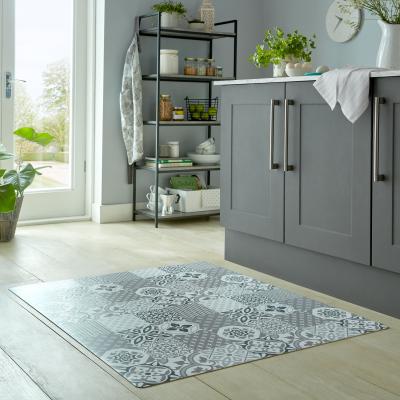 Dunelm Purity Tile Vinyl Mat Grey