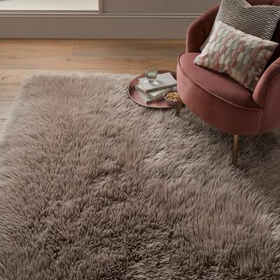 Dunelm Luxe Faux Sheepskin Rug Luxe Natural