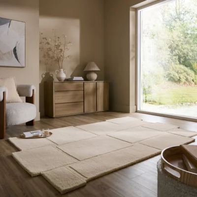 Dunelm Stack Shaped Wool Rug