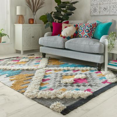 Dunelm Cameron Wool Rug MultiColoured