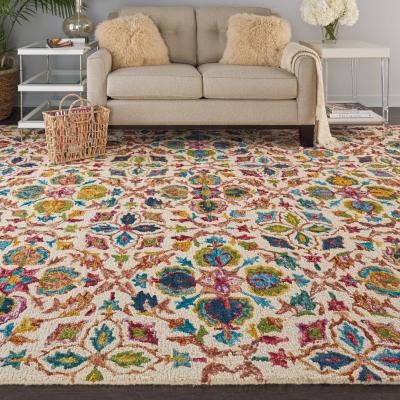 Dunelm Vibrant 3 Rug Multi-Coloured/Natural