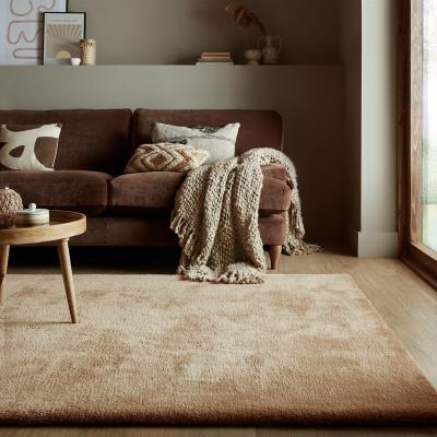 Dunelm Faroe Wool Look Washable Faux Fur Rug Natural