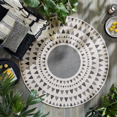 Dunelm Shadow Rays Geometric Indoor Outdoor Circle Rug Grey