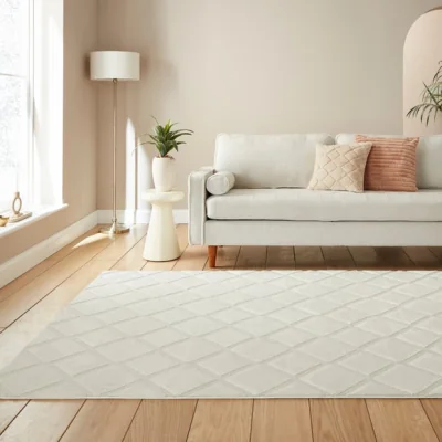 Dunelm Catherine Lansfield Cosy Diamond Rug