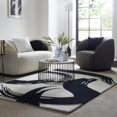 Dunelm Contour Abstract Rug Contour Abstract Monochrome