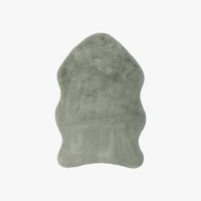 Dunelm Supersoft Single Pelt Faux Fur Rug Supersoft Dark Sage