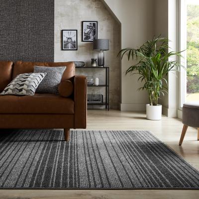 Dunelm Parker Linear Rug Grey