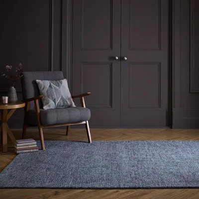 Dunelm Mio Wool Rug Grey and Pink