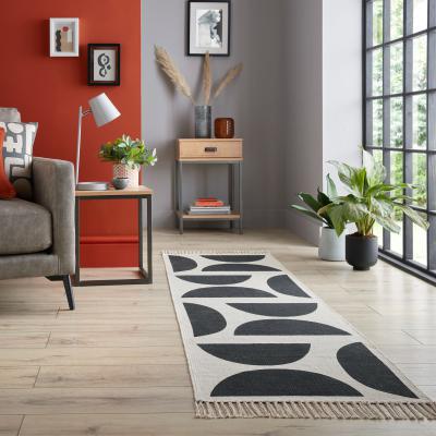 Dunelm Elements Forms Runner Cream and Black