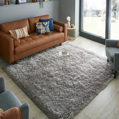Dunelm Polar Shaggy Square Rug Polar Grey