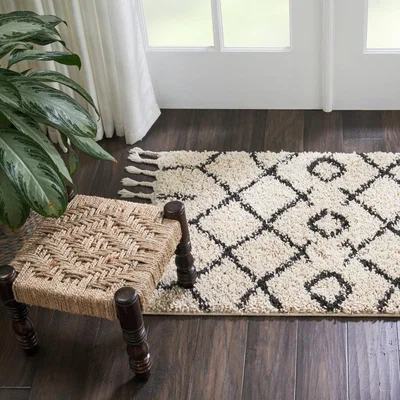 Dunelm Moroccan 1 Shaggy Rug Natural