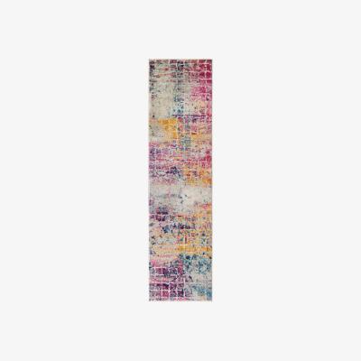 Dunelm Urban Abstract Runner Pink, Yellow and Blue