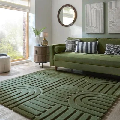 Dunelm Supersoft Lush Geometric Faux Fur Arch Square Rug