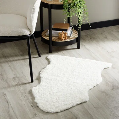 Dunelm Curly Single Sheepskin Rug Curly Ivory