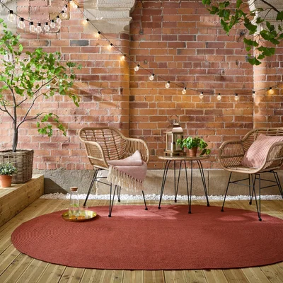 Dunelm Jute Effect Indoor Outdoor Oval Rug