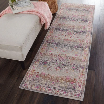 Dunelm Vintage Kashan 1 Runner Grey