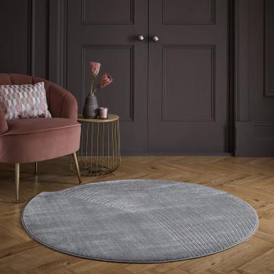 Dunelm Noah Shaped Dia 133cm Circle Rug Grey