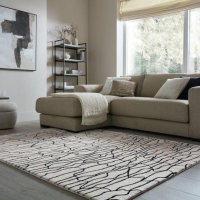 Dunelm Faron Abstract Faux Fur Luxe Rug