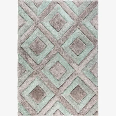 Dunelm Velvet 3D Geometric Diamonds Rug