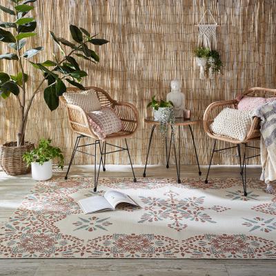 Dunelm Boho Tile Indoor Outdoor Rug MultiColoured