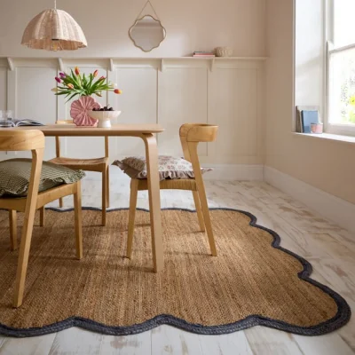 Dunelm Kesia Scallop Textured Jute Rug