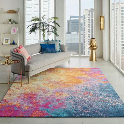 Dunelm Sunburst Passion Rug Multi-Coloured/Orange
