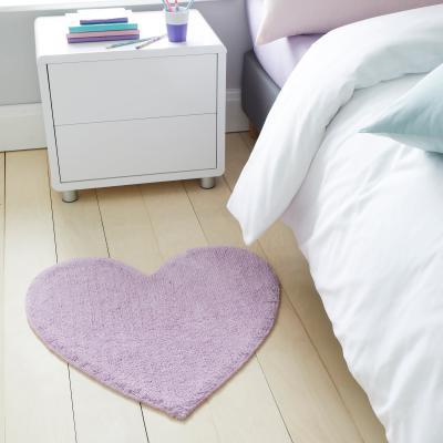 Dunelm Pink Heart Rug Light Pink