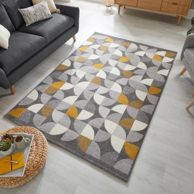 Dunelm Alcazar Geometric Rug Alcazar Geo Grey Ochre
