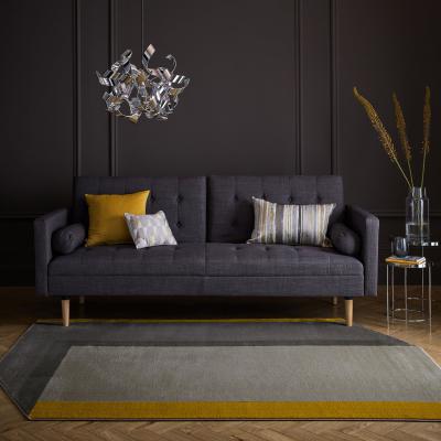 Dunelm Jasper Shaped Rug Grey and Yellow